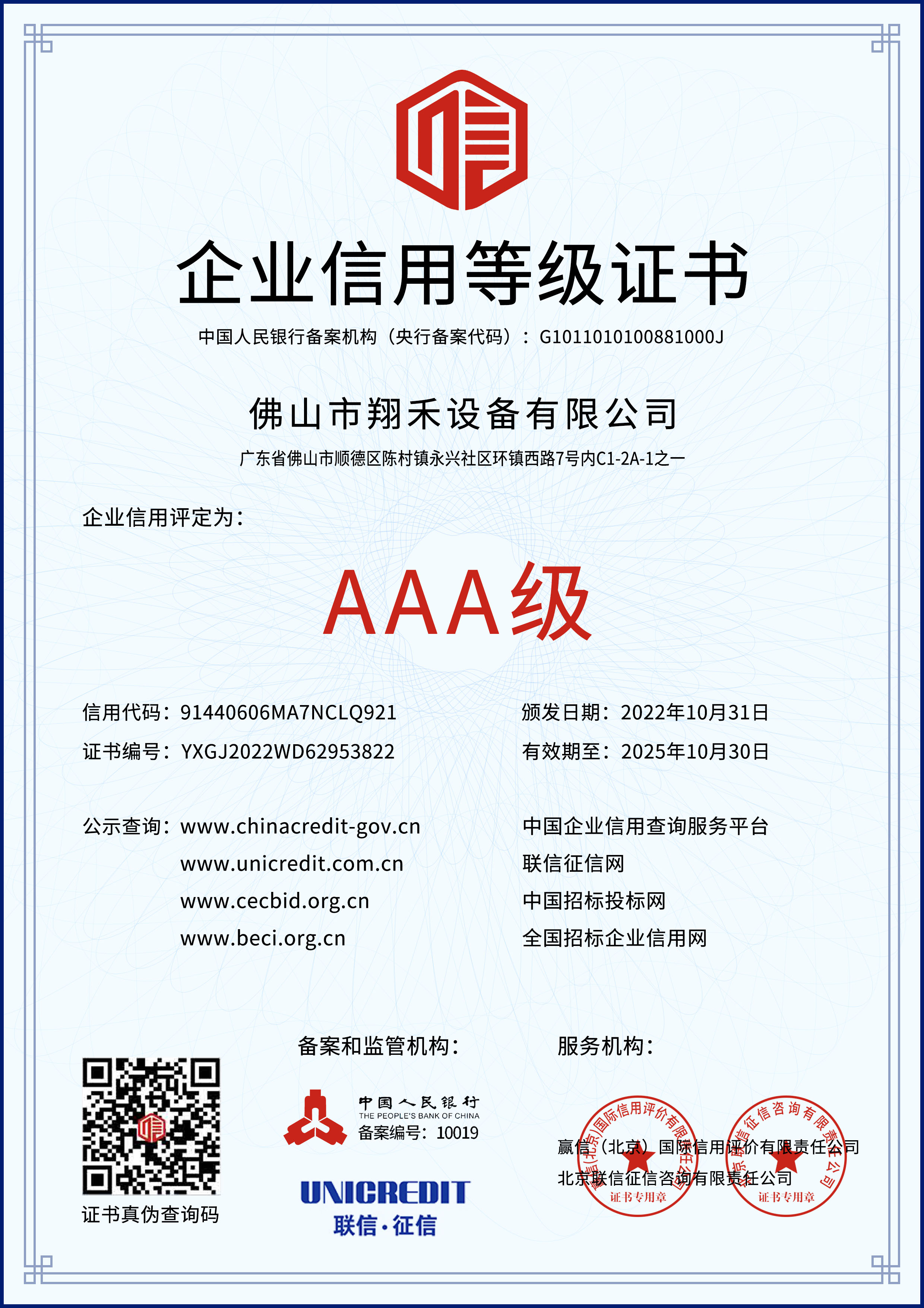企業(yè)信用等級(jí)